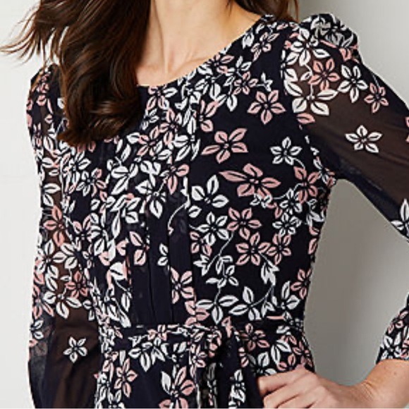 R & K Originals Sleeveless Floral Midi Fit + Flare Dress - NWT - Picture 2 of 4